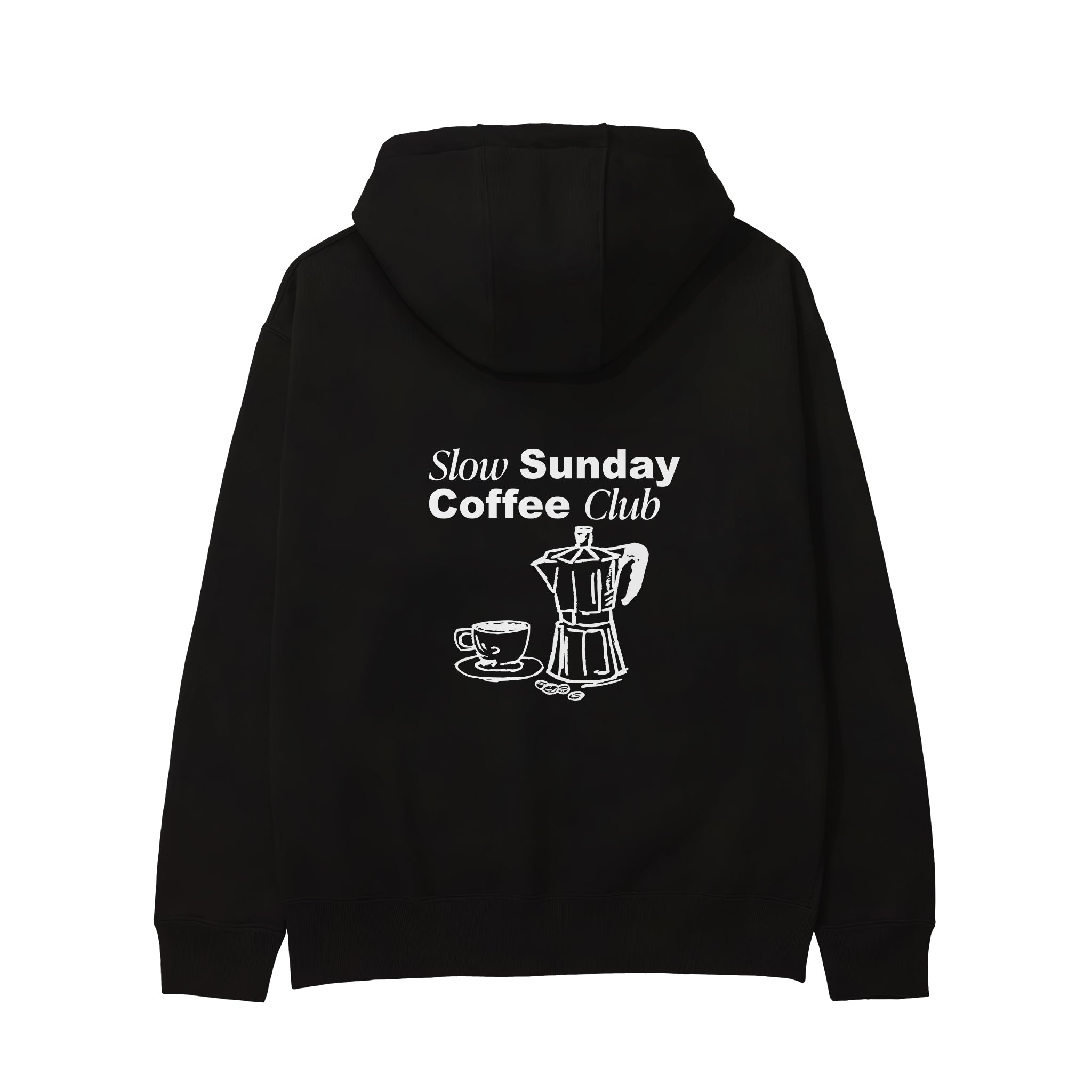 Slow Sunday Coffee Club Hoodie - Siyah - arka görünüm