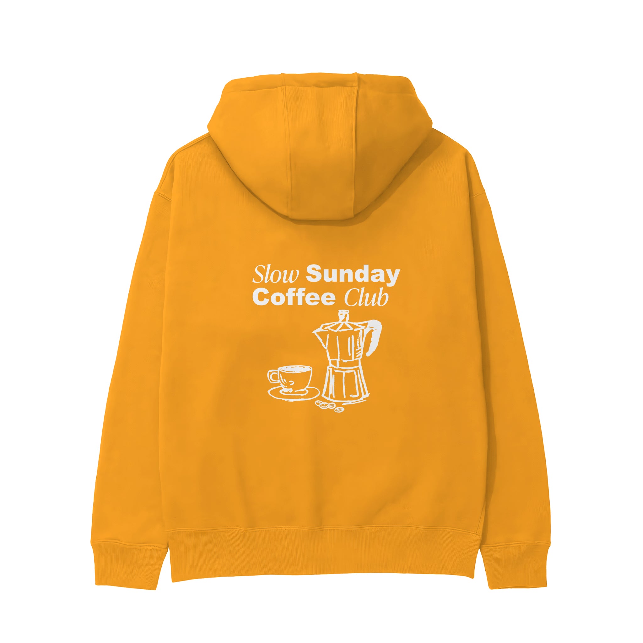 Slow Sunday Coffee Club Hoodie - Turuncu - arka görünüm