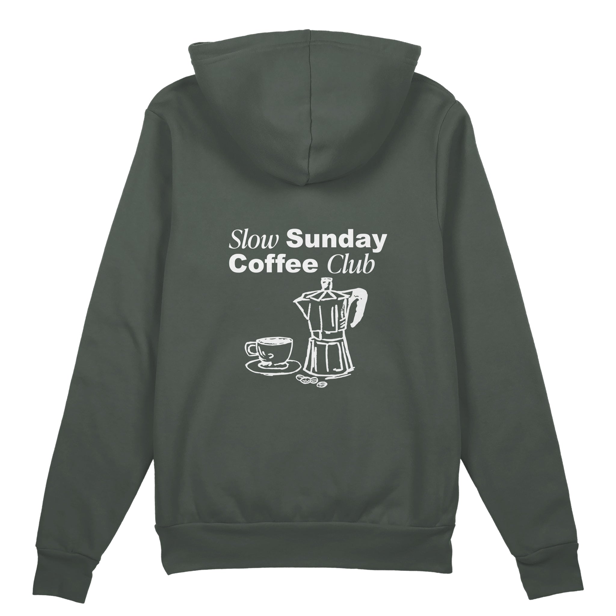 Slow Sunday Coffee Club Oversize Hoodie - Antrasit - arka görünüm