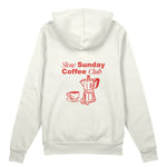 Slow Sunday Coffee Club Oversize Hoodie - Beyaz - arka görünüm