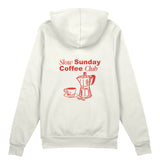 Slow Sunday Coffee Club Oversize Hoodie - Beyaz - arka görünüm