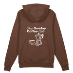 Slow Sunday Coffee Club Oversize Hoodie - Kahverengi - arka görünüm