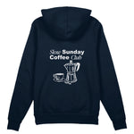 Slow Sunday Coffee Club Oversize Hoodie - Lacivert - arka görünüm