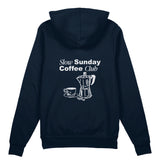 Slow Sunday Coffee Club Oversize Hoodie - Lacivert - arka görünüm