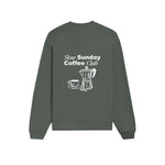 Slow Sunday Coffee Club Oversize Sweatshirt - Antrasit - arka görünüm