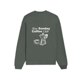 Slow Sunday Coffee Club Oversize Sweatshirt - Antrasit - arka görünüm