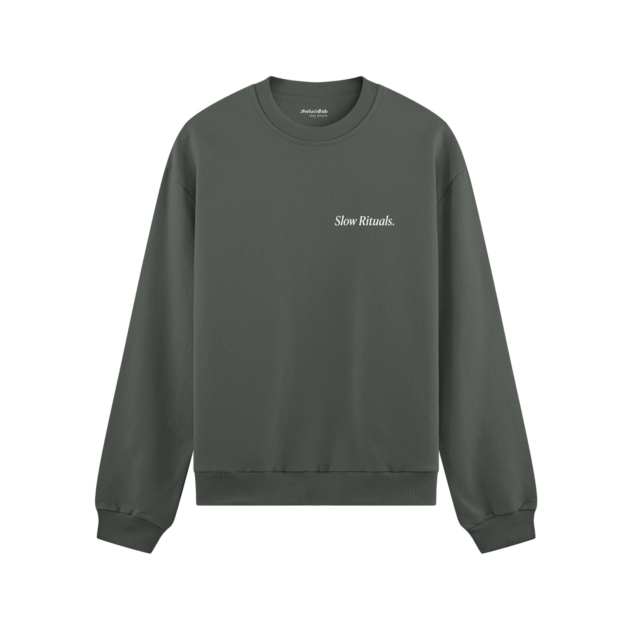 Slow Sunday Coffee Club Oversize Sweatshirt - Antrasit - ön görünüm
