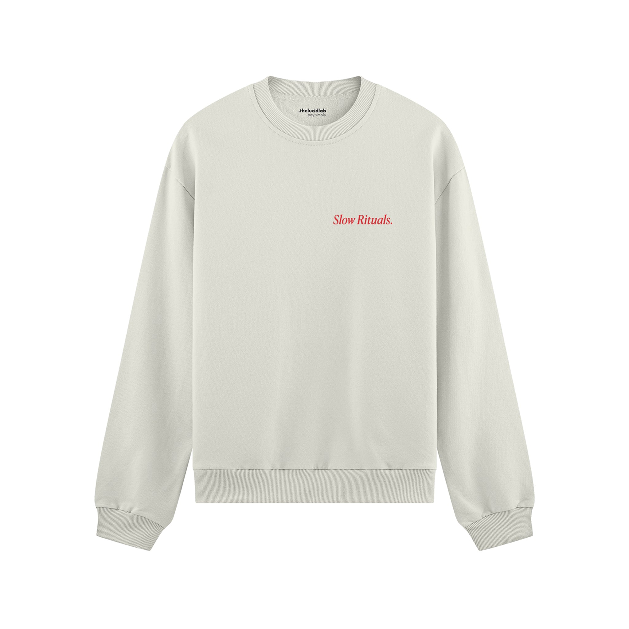Slow Sunday Coffee Club Oversize Sweatshirt - Beyaz - ön görünüm