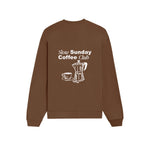 Slow Sunday Coffee Club Oversize Sweatshirt - Kahverengi - arka görünüm