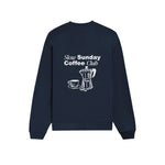Slow Sunday Coffee Club Oversize Sweatshirt - Lacivert - arka görünüm
