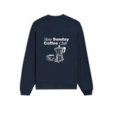 Slow Sunday Coffee Club Oversize Sweatshirt - Lacivert - arka görünüm
