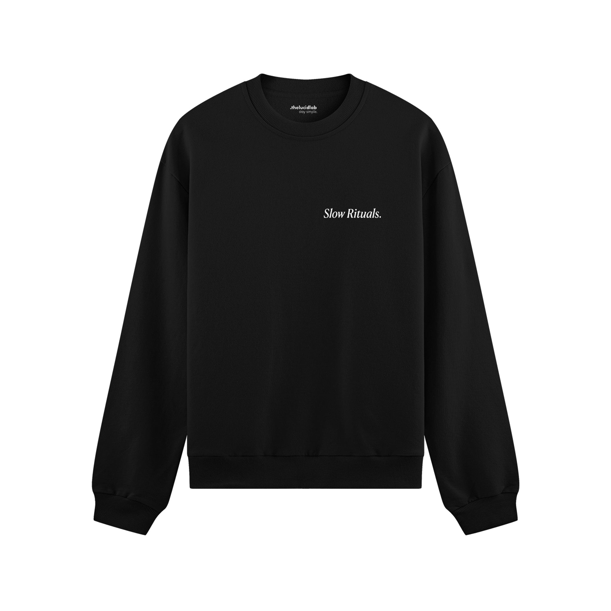 Slow Sunday Coffee Club Oversize Sweatshirt - Siyah - ön görünüm