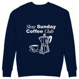 Slow Sunday Coffee Club Sweatshirt - Lacivert - arka görünüm