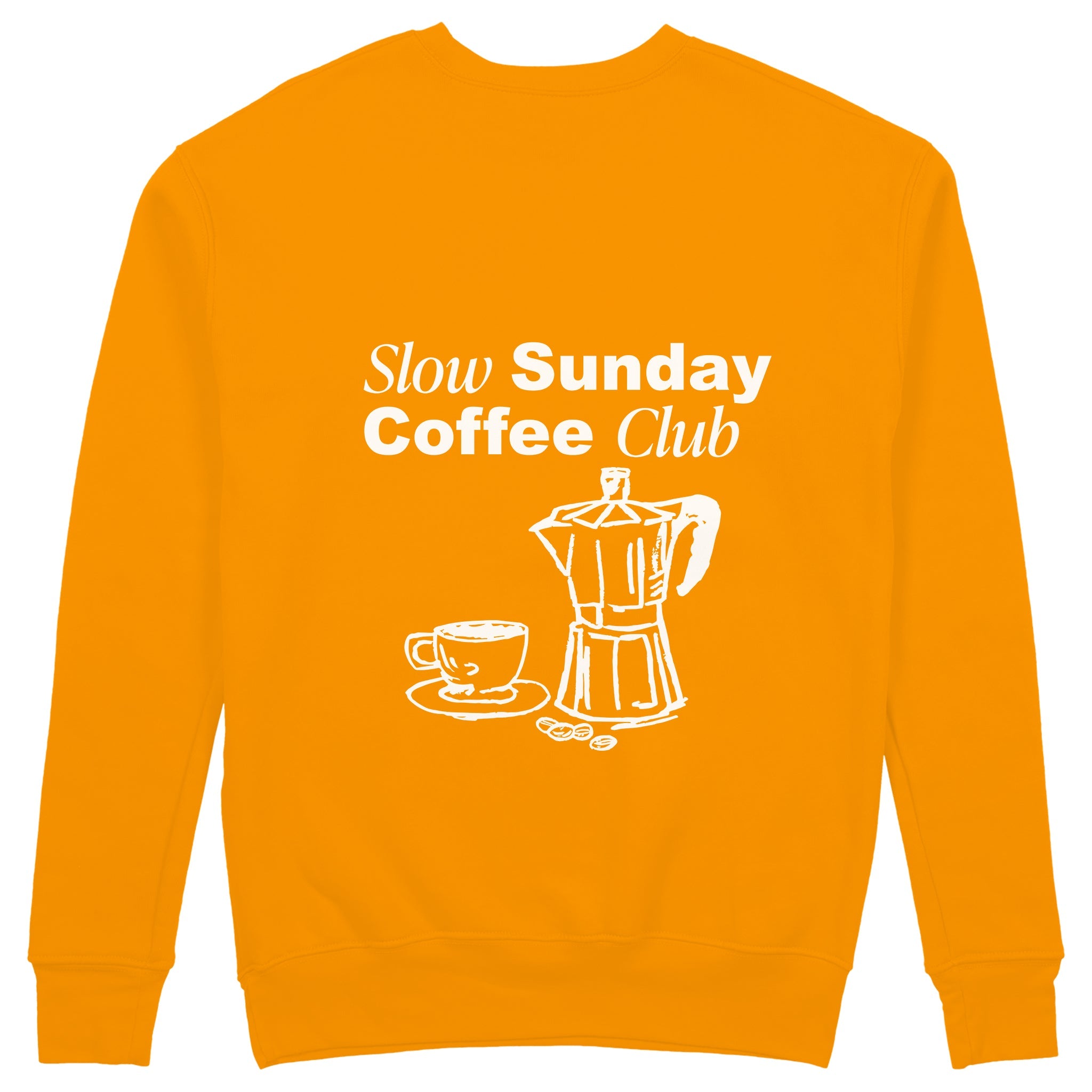 Slow Sunday Coffee Club Sweatshirt - Turuncu - arka görünüm