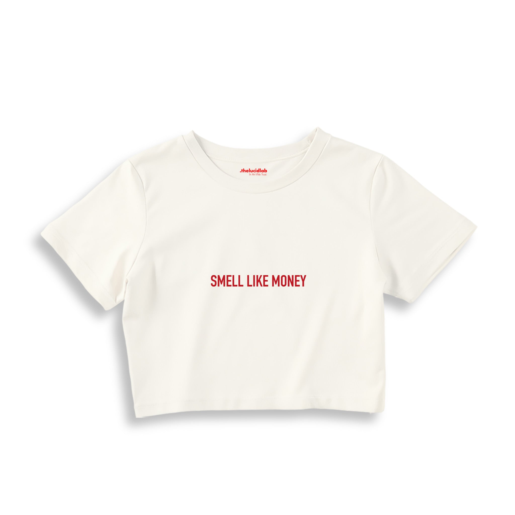 Smell Like Money Crop Tişört — Ekru