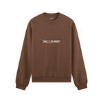 Smell Like Money Oversize Sweatshirt - Kahverengi - ön görünüm