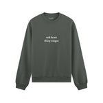 Soft Heart Sharp Tongue Oversize Sweatshirt - Antrasit - ön görünüm