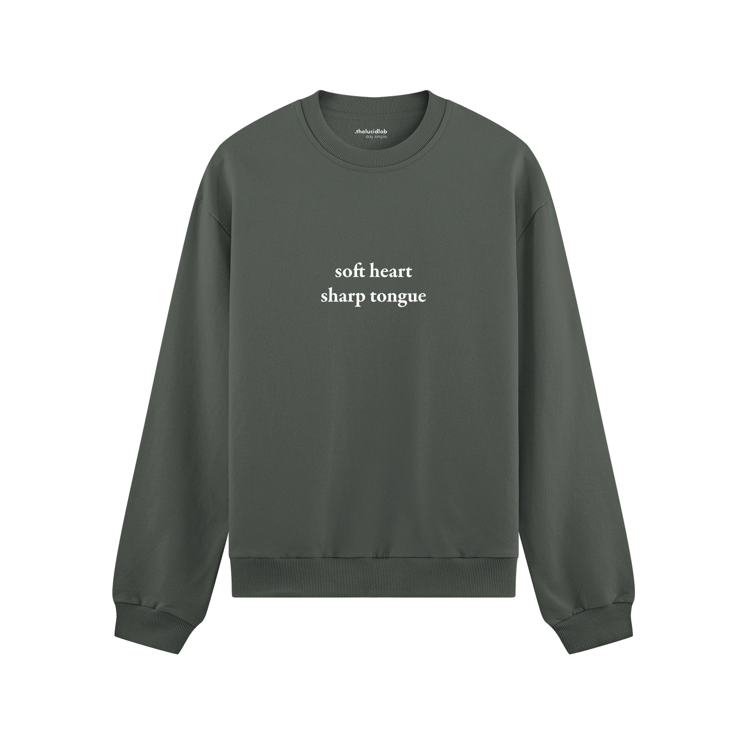 Soft Heart Sharp Tongue Oversize Sweatshirt - Antrasit - ön görünüm