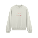 Soft Heart Sharp Tongue Oversize Sweatshirt - Beyaz - ön görünüm