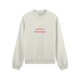 Soft Heart Sharp Tongue Oversize Sweatshirt - Beyaz - ön görünüm