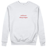 Soft Heart Sharp Tongue Sweatshirt - Beyaz - ön görünüm