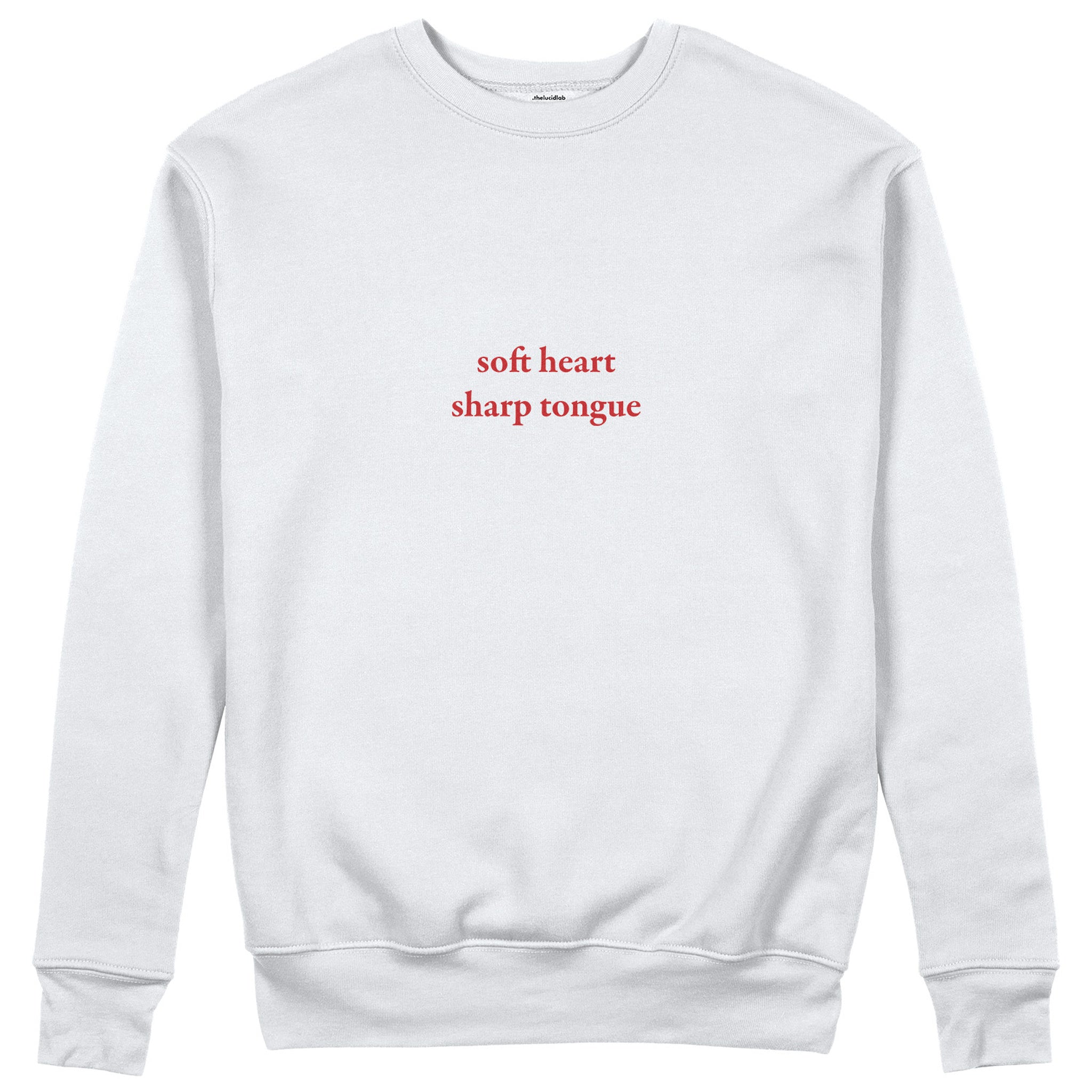 Soft Heart Sharp Tongue Sweatshirt - Beyaz - ön görünüm