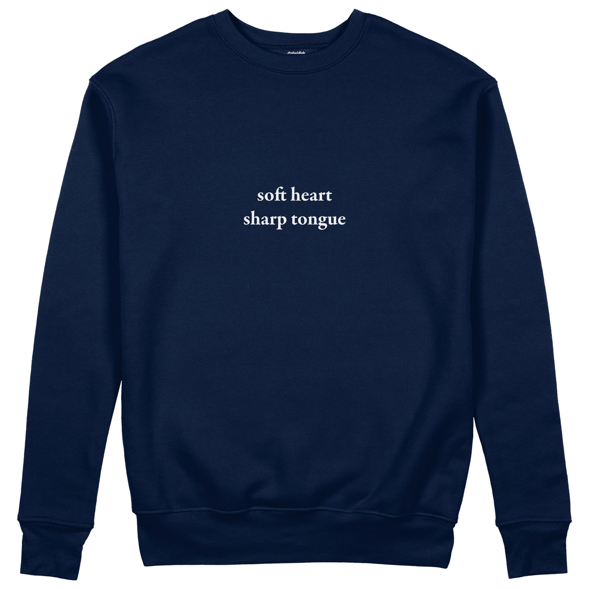 Soft Heart Sharp Tongue Sweatshirt - Lacivert - ön görünüm
