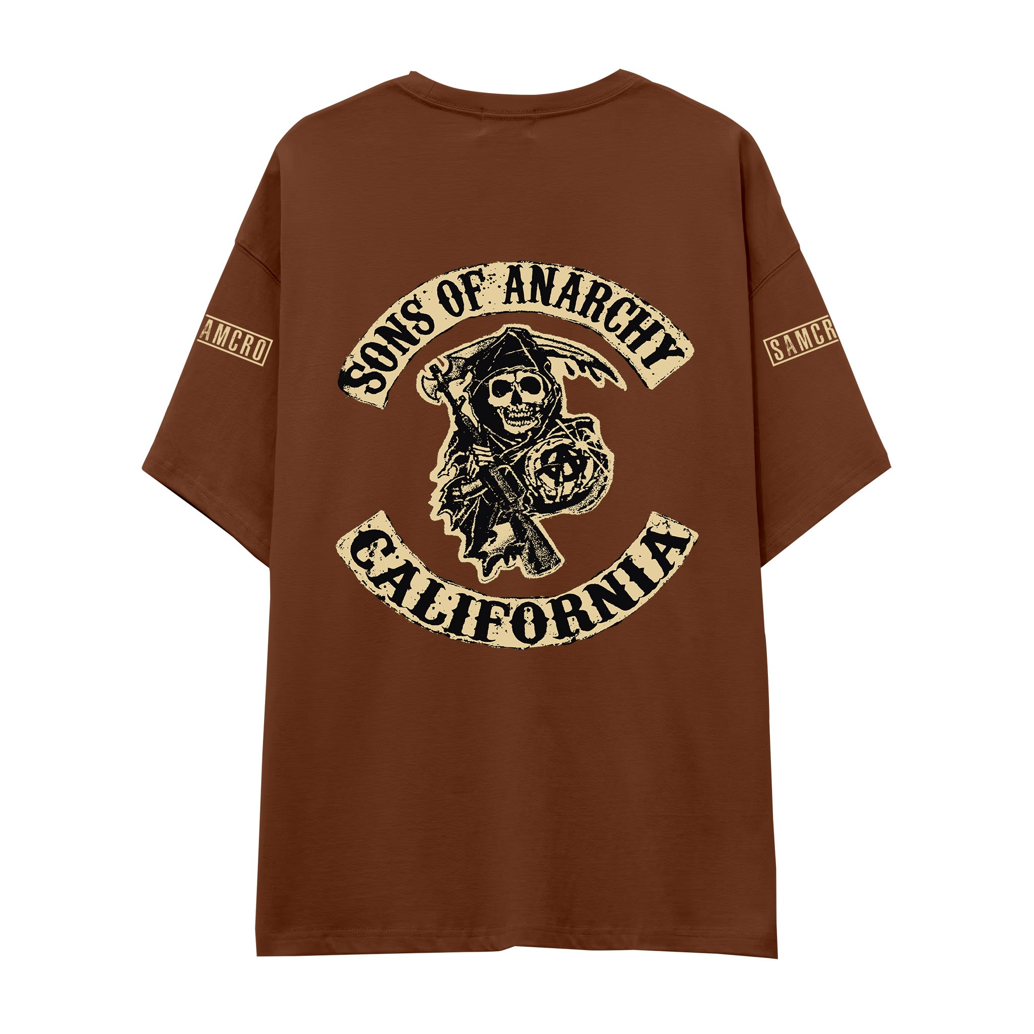 Sons Of Anarchy: Mayhem Oversize Tişört - Kahverengi - Arka görünüm