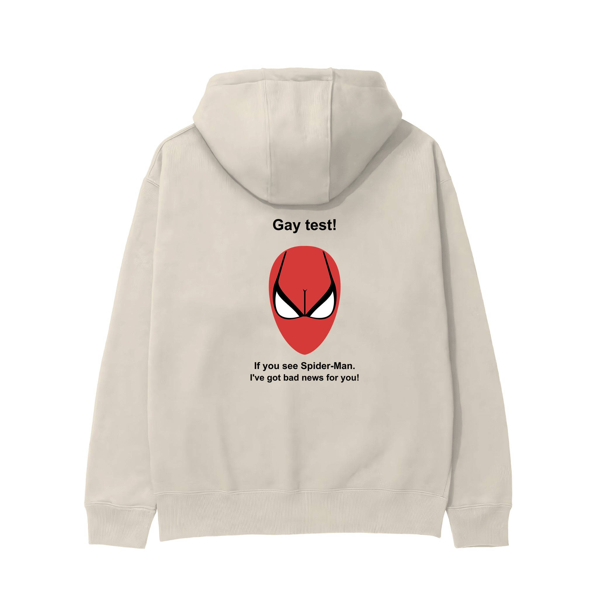 Gay Test - Spider-Man Hoodie — Krem — Arka baskı