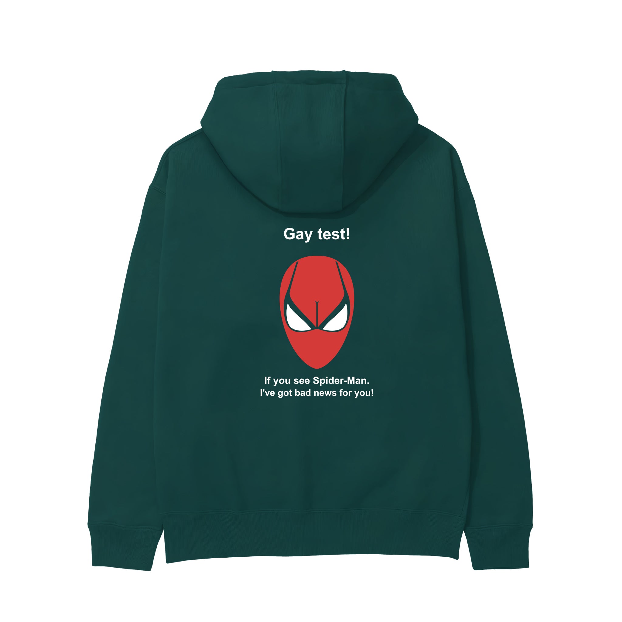 Gay Test - Spider-Man Hoodie — Koyu Yeşil — Arka baskı