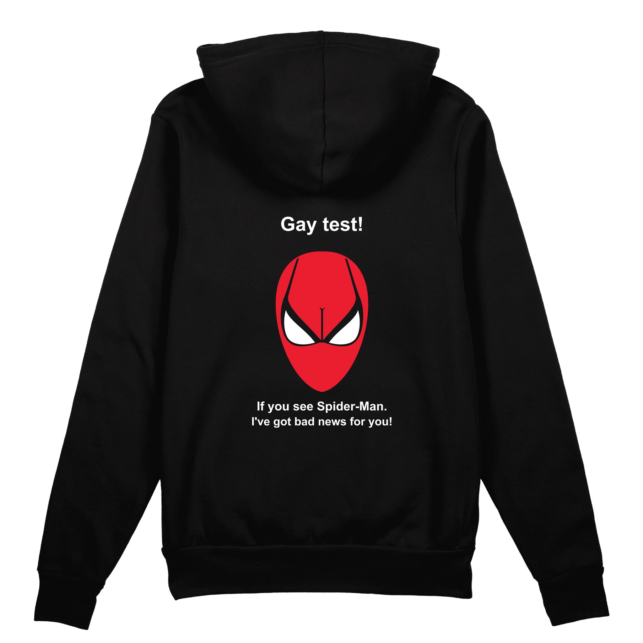 Gay Test - Spider-Man Oversize Hoodie — Siyah — Arka baskı