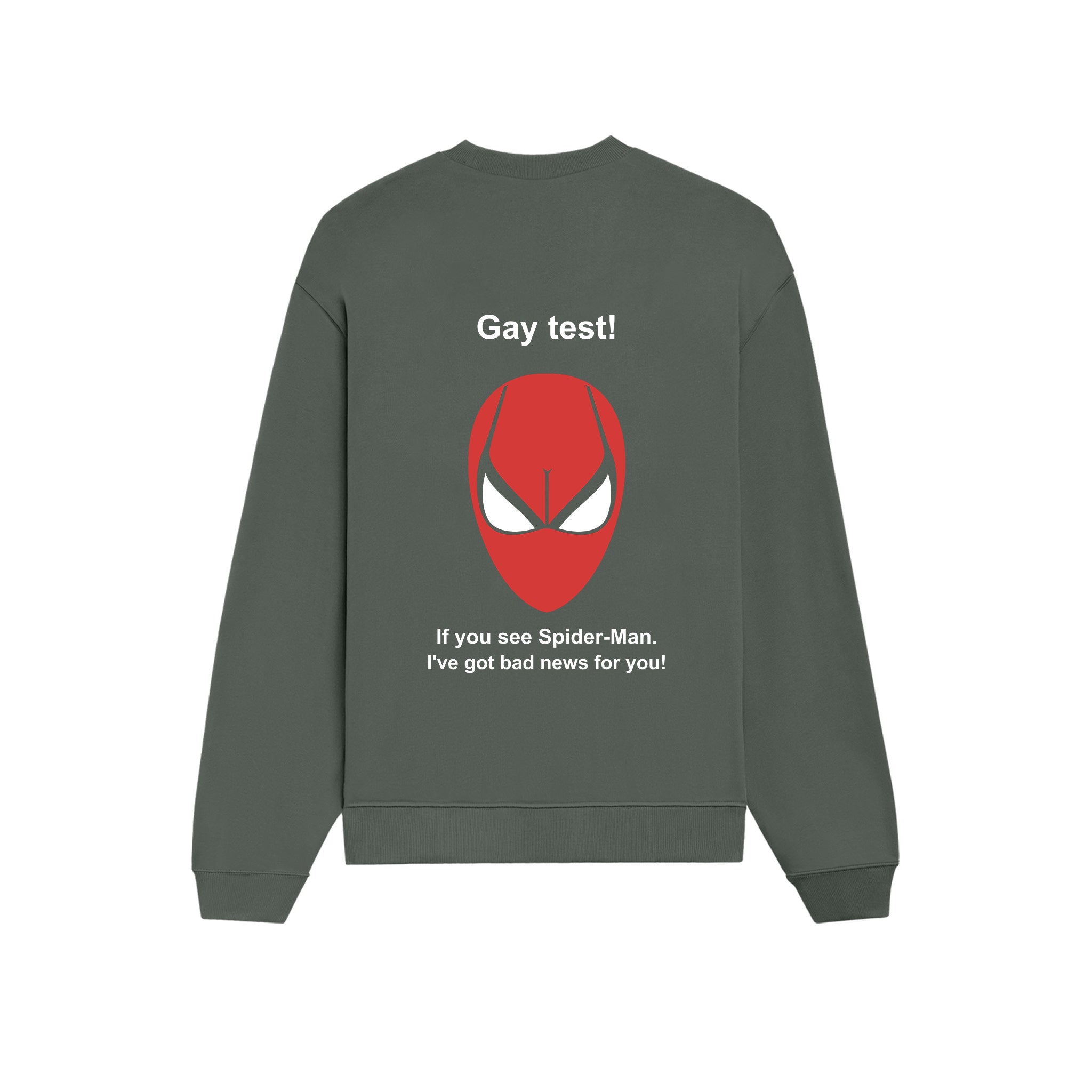 Gay Test - Spider-Man Oversize Sweatshirt — Antrasit — Arka baskı