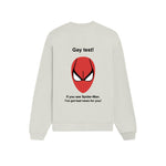 Gay Test - Spider-Man Oversize Sweatshirt — Beyaz — Arka baskı