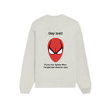 Gay Test - Spider-Man Oversize Sweatshirt — Beyaz — Arka baskı