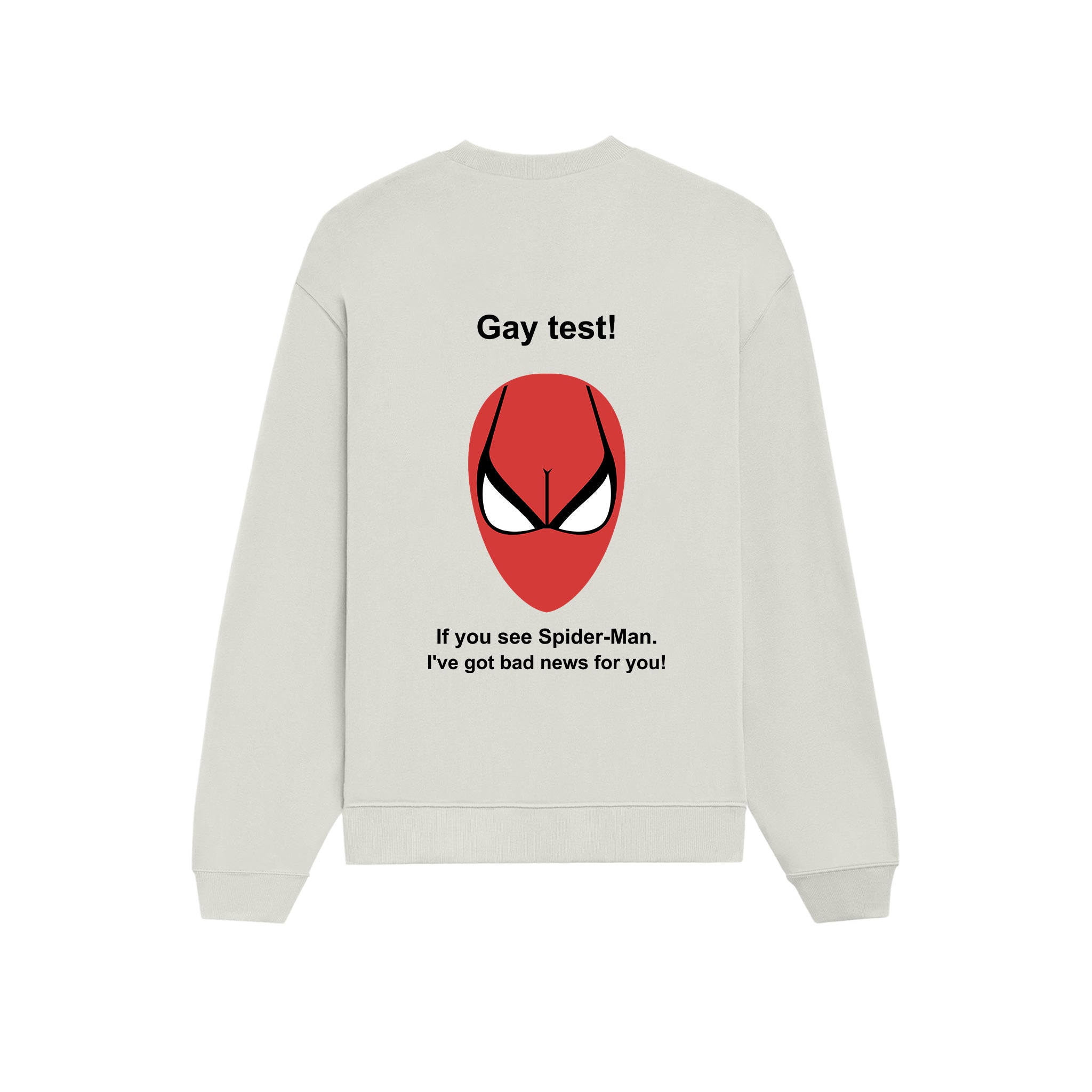 Gay Test - Spider-Man Oversize Sweatshirt — Beyaz — Arka baskı