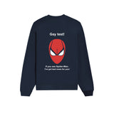 Gay Test - Spider-Man Oversize Sweatshirt — Lacivert — Arka baskı