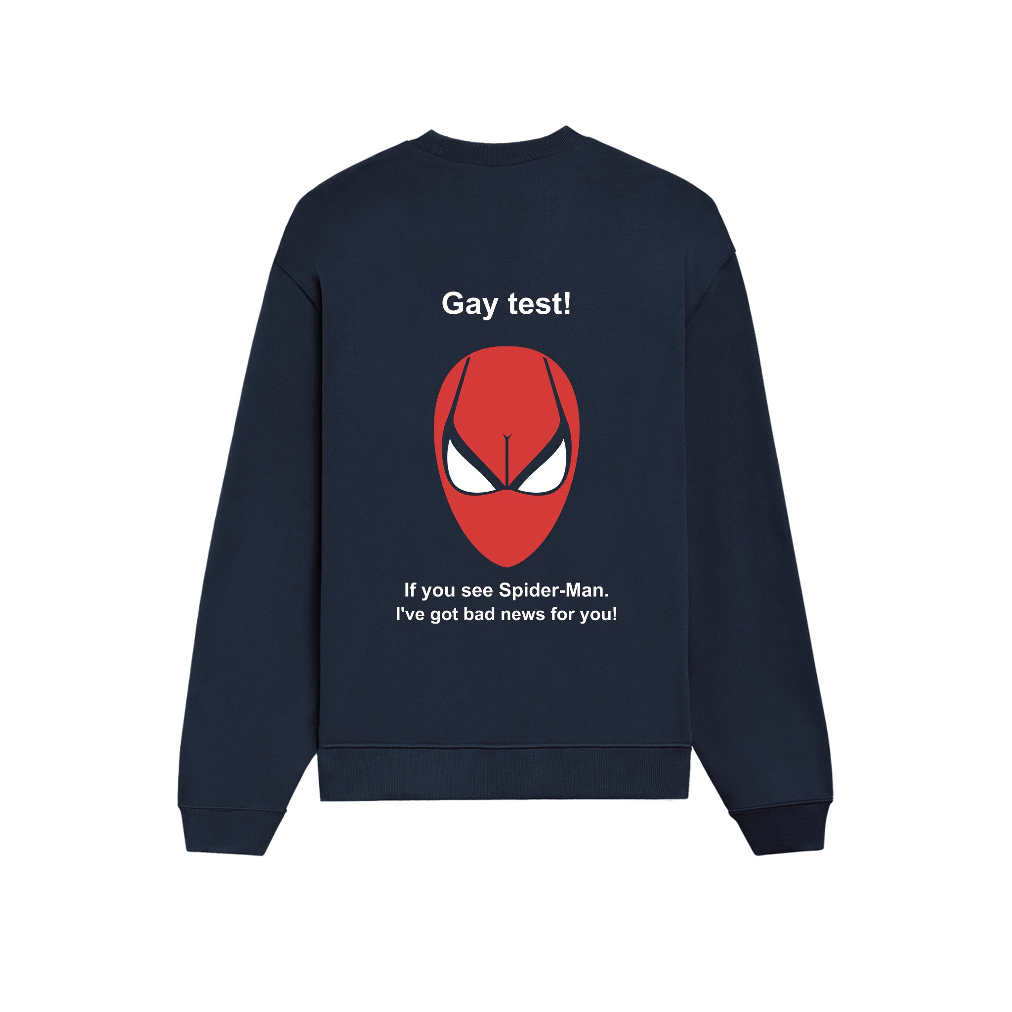 Gay Test - Spider-Man Oversize Sweatshirt — Lacivert — Arka baskı