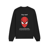Gay Test - Spider-Man Oversize Sweatshirt — Siyah — Arka baskı