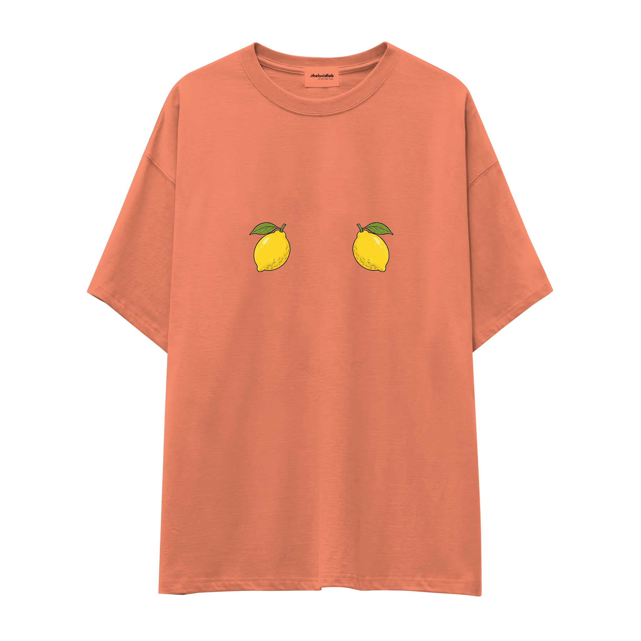 Squeeze Me Oversize Tişört — Somon — Ön baskı
