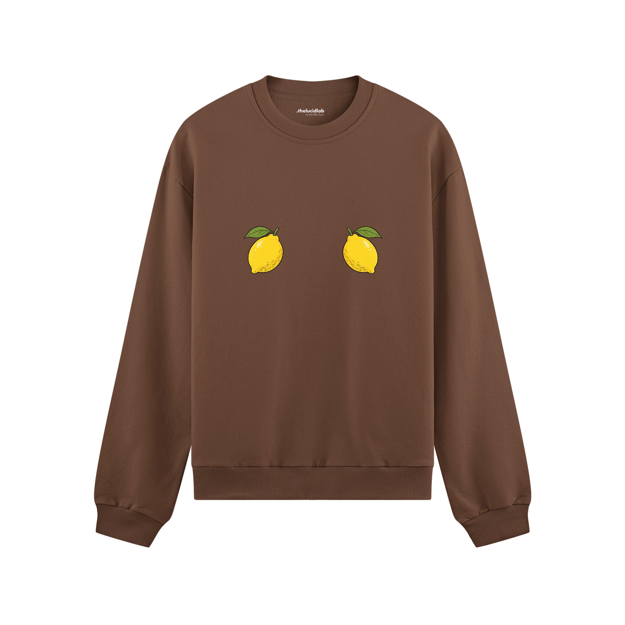Squeeze Me Oversize Sweatshirt — Kahverengi — Ön baskı