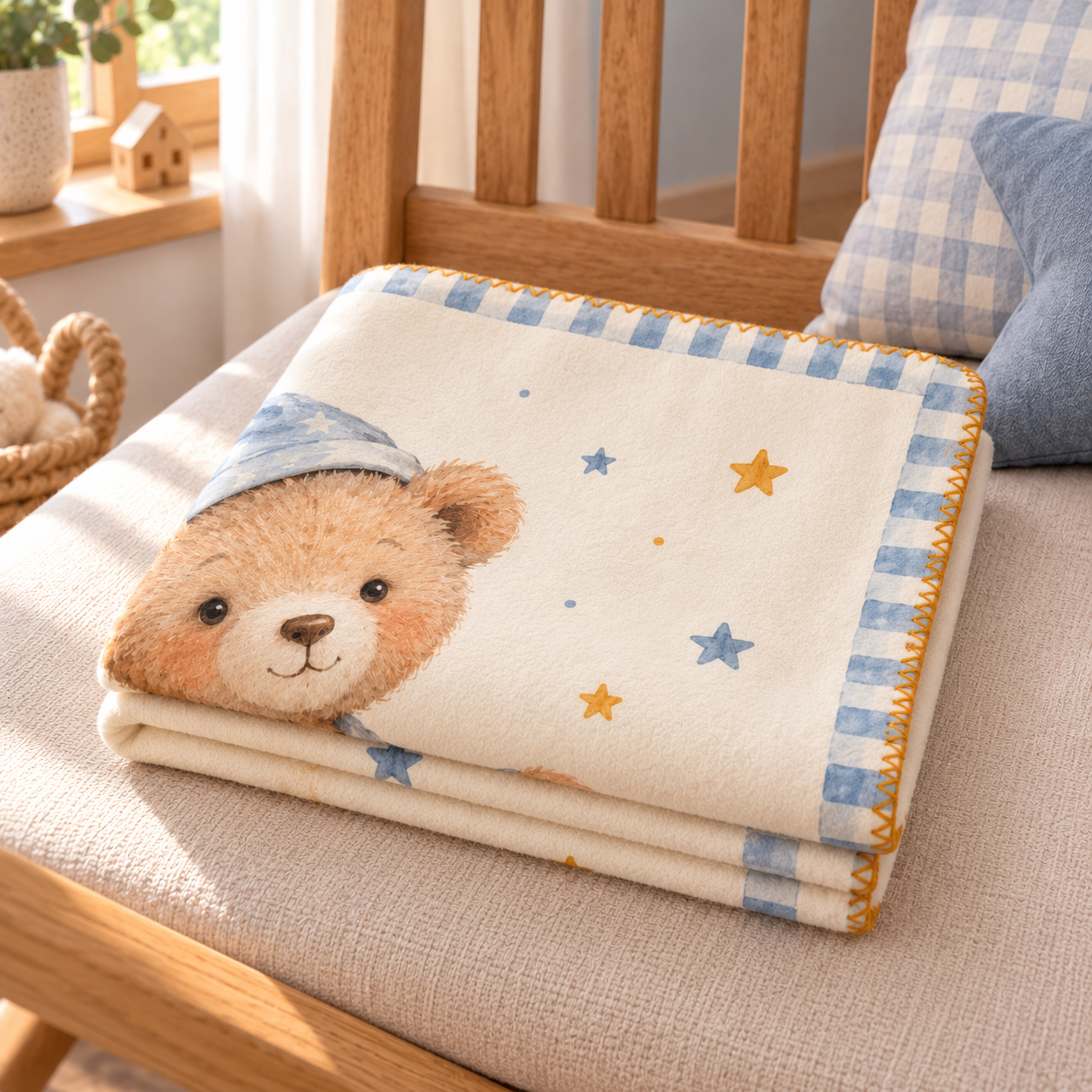Starlight Teddy Polar Bebek Battaniyesi — Katlı görünüm