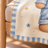 Starlight Teddy Polar Bebek Battaniyesi — Kenar ve dikiş detayı