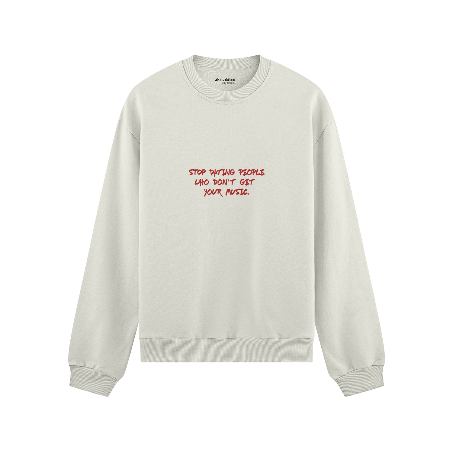 Stop Dating Oversize Sweatshirt - Beyaz - ön görünüm