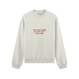 Stop Dating Oversize Sweatshirt - Beyaz - ön görünüm