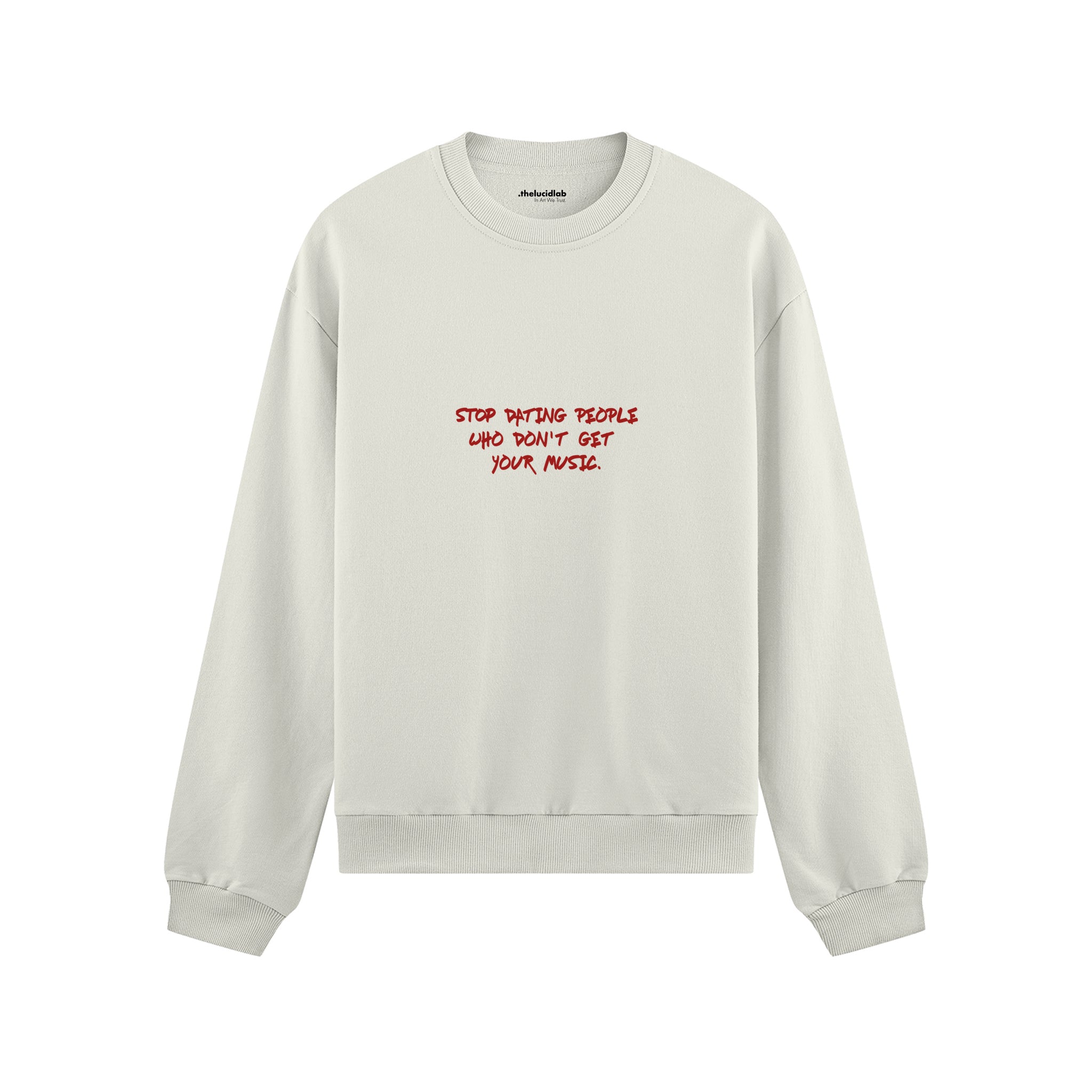 Stop Dating Oversize Sweatshirt - Beyaz - ön görünüm
