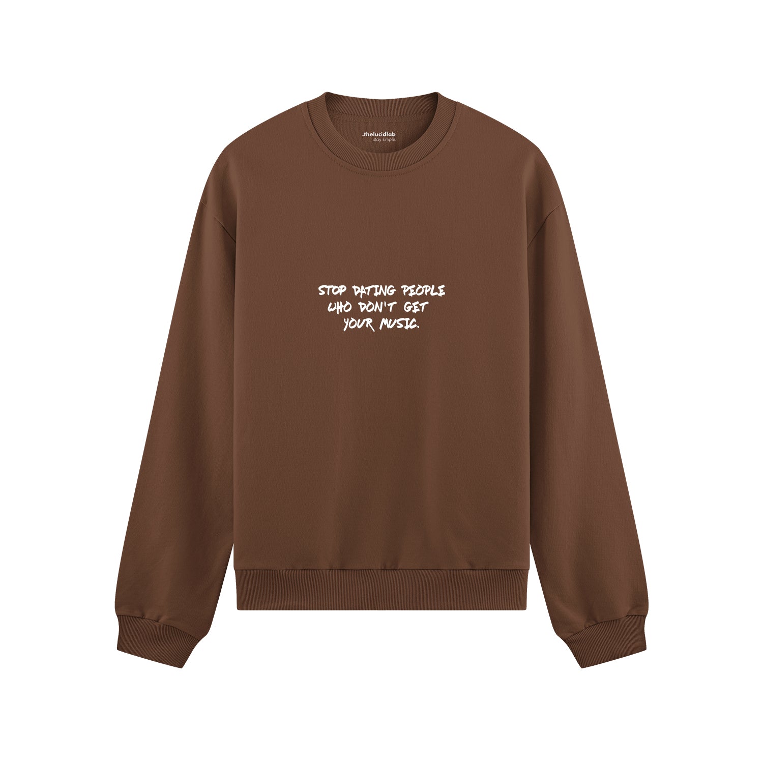Stop Dating Oversize Sweatshirt - Kahverengi - ön görünüm