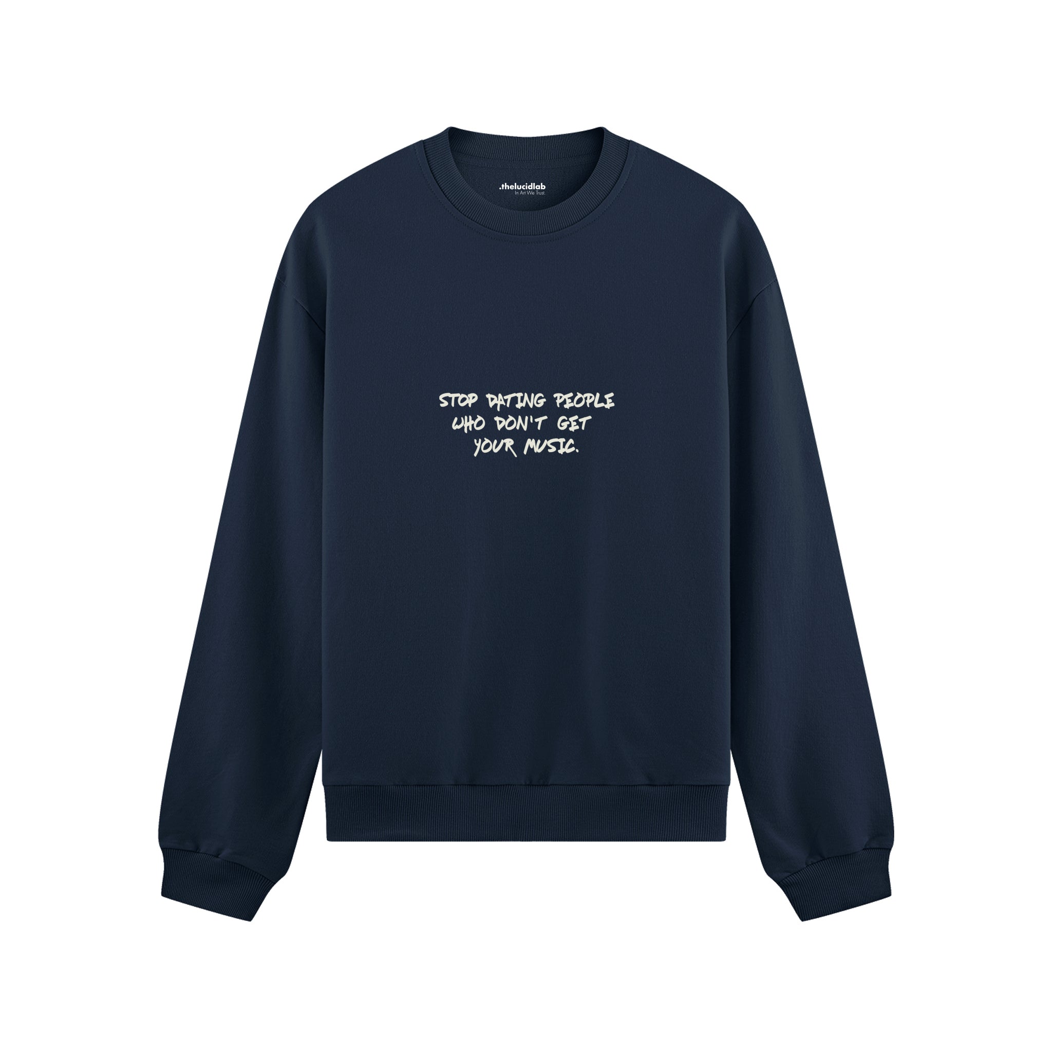 Stop Dating Oversize Sweatshirt - Lacivert - ön görünüm