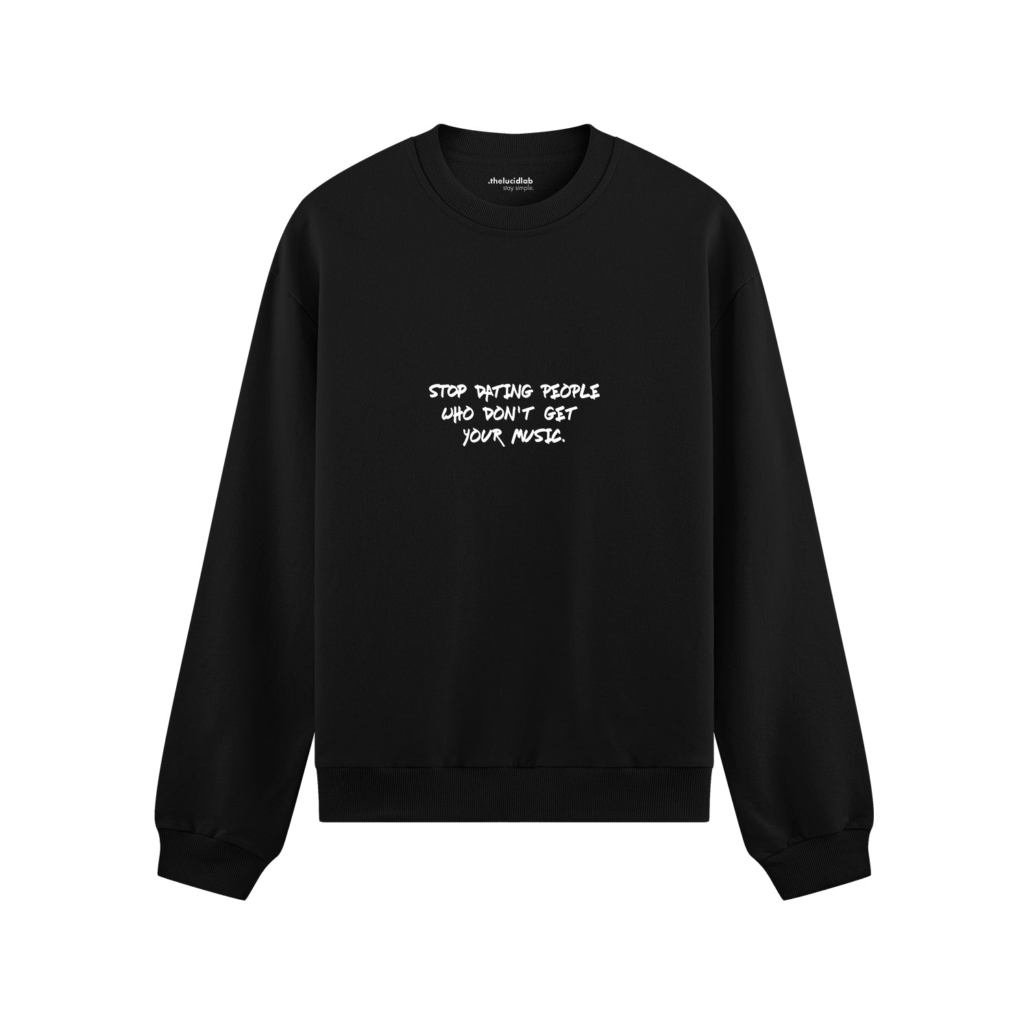 Stop Dating Oversize Sweatshirt - Siyah - ön görünüm