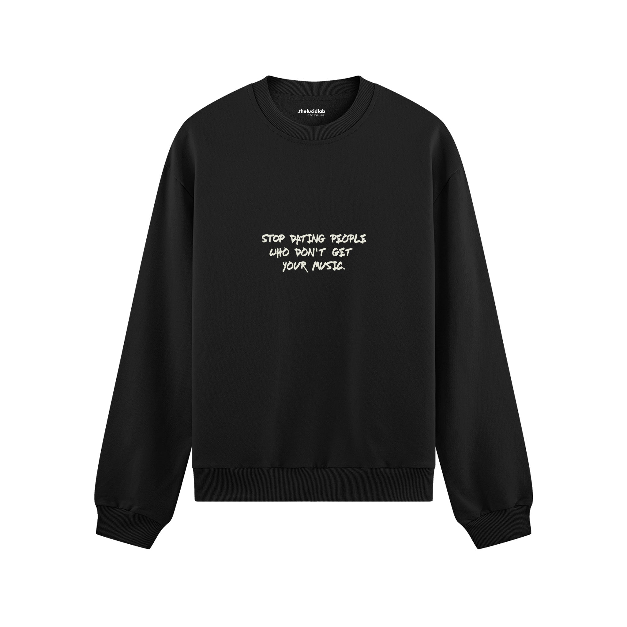Stop Dating Oversize Sweatshirt - Siyah - ön görünüm
