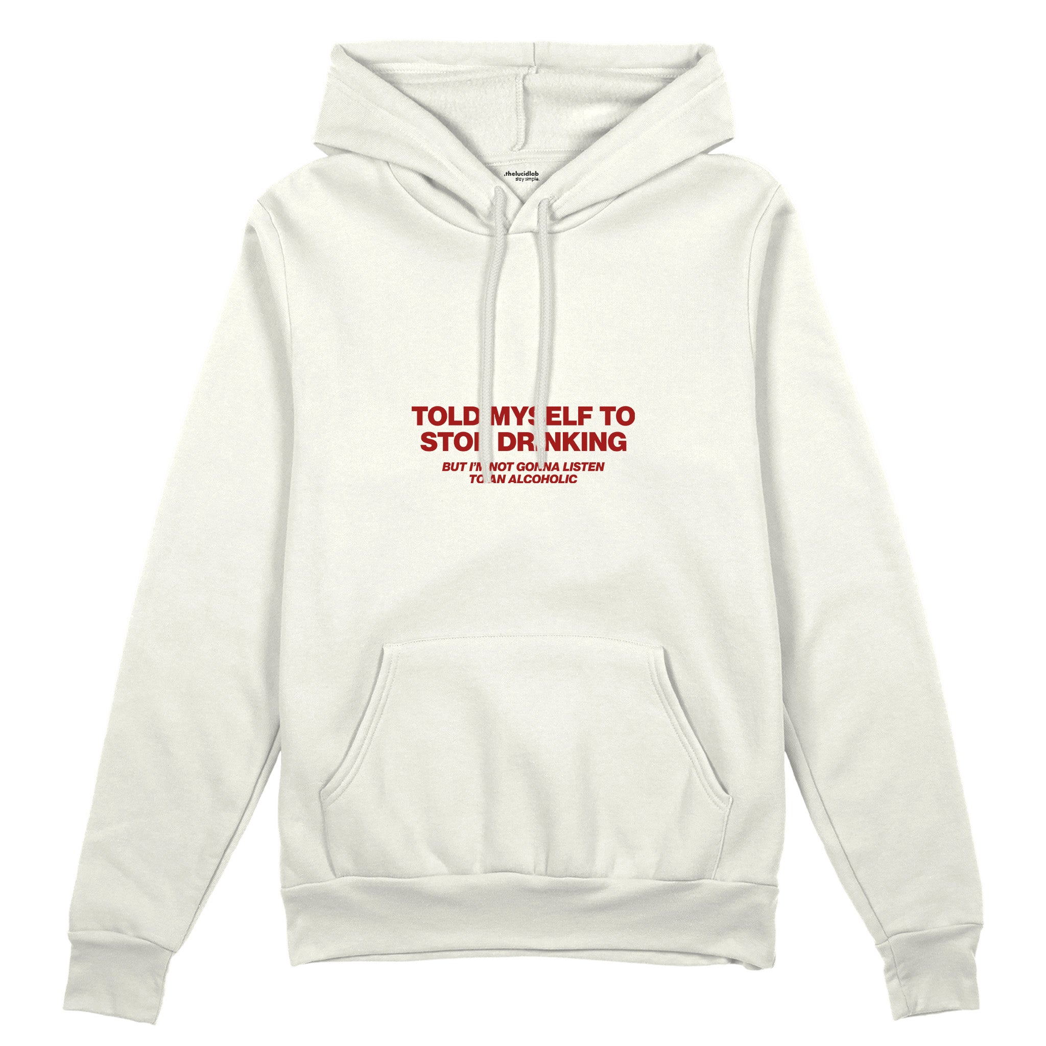 Stop Drinking Oversize Hoodie - Beyaz - ön görünüm